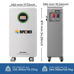 48V 314AH 16.07kWh Lithium Battery LiFePO4 Vertical Standing RV Solar Backup UPS