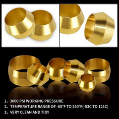 Brass Compression Ferrules Kit – 50 Pieces 3/8 Inch Inch 50 pcs