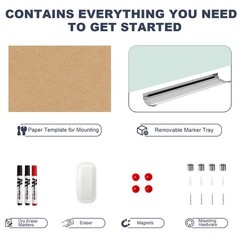 Glass Magnetic Dry Erase Board – 48 x 32 Inches Frameless Glass Whiteboard fo…