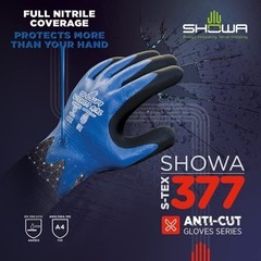 SHOWA 377 Nitrile Foam Coating on Nitrile Glove with Polyester/Nylon Knit…