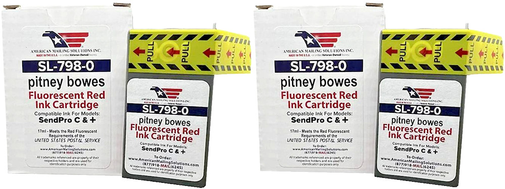 2 Pack | Pitney Bowes SL-798-0 Ink Cartridge for the SendPro Postage Meter