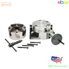 Rotary Table 4″/100mm With 100mm 4 JAW Independent Chuck USA RSTOOLS