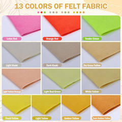 13 Rolls 8″X35″ 1.4Mm Thick Soft Felt Fabric Sheet 13 Assorted Yellow Series Col