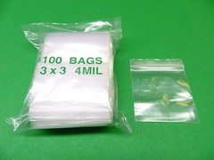 100 3″x3″ Reloc Zippit 4mil Reclosable Bags Heavy Duty 3×3 Square Zip Seal Lock