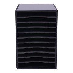 15.7in Desktop Sorter 11 Compartment Wooden Office Desk File Holder Organizer