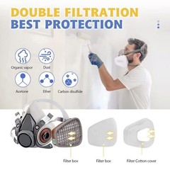 17 in1 Half Face Gas Mask Facepiece Spray Painting Respirator Safety Suit F 6200