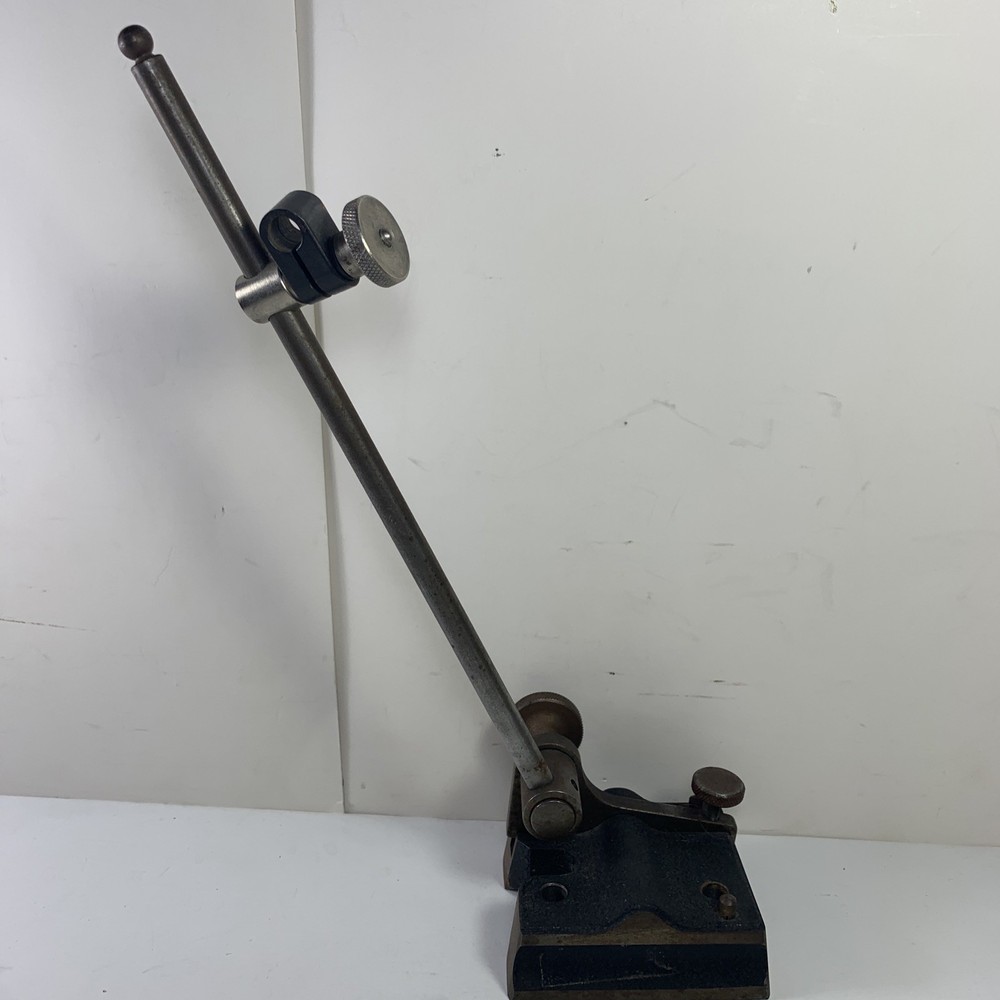 The L.S. STARRETT CO ATHOL, MASS. USA SURFACE GAGE w/ 9” Post & Snug