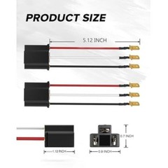 2PCS H4 9003 HB2 Wire Wiring Harness Sockets for 4″x6″ 7″x6″ 5″x7″ Inch Sealed B