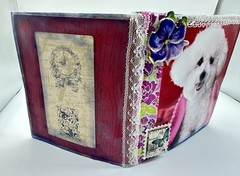 Hand Made Junk Journal 6×5 Inches Puppies Themed. Medium Is Brown Paper Bags