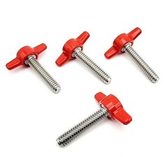 1/4″-20 x 1 1/4″ Thumb Screw T Bolts with Red Butterfly Tee Wing Knob 4 Pack