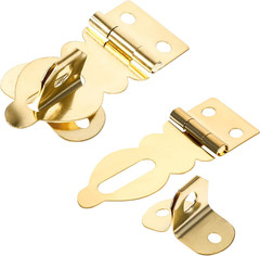 10 Pcs Mini Padlock Hasp Decorative Hasps Gold Metal Latch with Screws for Woode