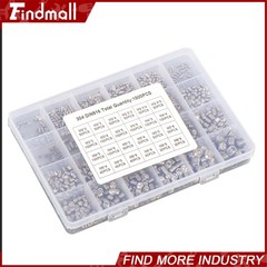 1500PCS Fully Threaded Hex Socket Set Screw Assortment Kit 304 Stainless Steel