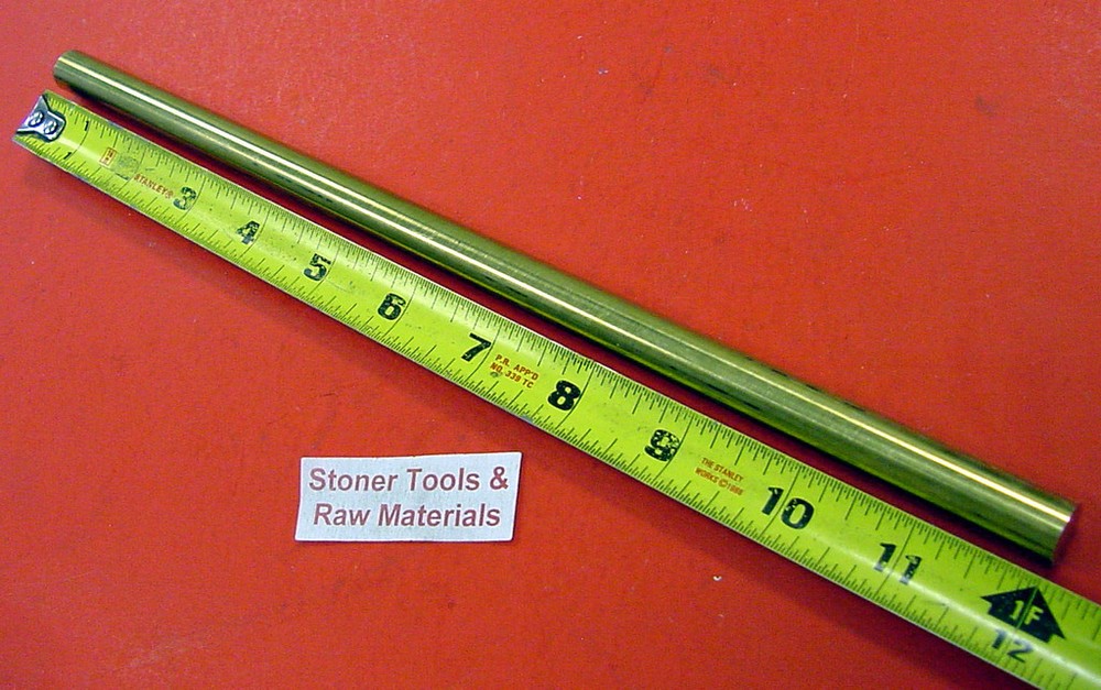 1/2″ 360 BRASS SOLID ROUND ROD 12″ long New Lathe Bar Stock H02 1/2 Hard