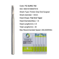 Wave Dental Carbide Burs Surgical Bur 25mm Friction Grip FG High Speed 702 701