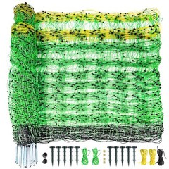 Electric Netting Fence Mesh Kit Sheep Fencing 49.6″ H x 164′ L with Posts Spike