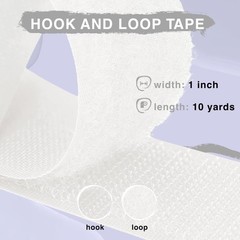 Sheriffdrink 1 Inch White Hook And Loop Tape 10 Yards Sew On Non-Adhesive Nylon