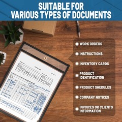 30 Pack Job Ticket Holders 8.5×11 – Work Order Plastic Sleeves for Documents …