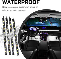 12V 48 LED Car Interior Strip Light Under Dash Ambient USB White Cigarette Plug