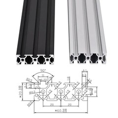 2060 V-Slot Aluminum Profile Extrusion 600-1500mm Linear Rail for CNC 3D Printer