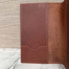 Shinola Brown Pebbled Leather Notebook Journal Cover 5.75×8.75″ Monogram TMM