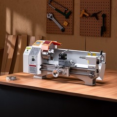 Metal Lathe Machine 8.7 x 18 in Precision Bench Power Metal Lathe Automatic Feed
