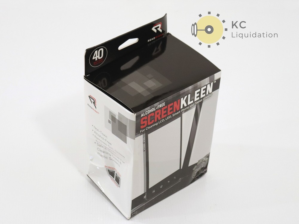 ReadRight Alcohol-Free ScreenKleen 40 Pack Wet/Dry Electronic Cleaning Wipes