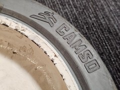 (QTY 1) Camso Solid Gray/White Ribbed Tire 5 Lug 16×5 5×115 94103112