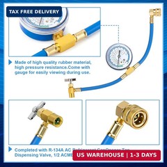 Mudder R134a Refrigerator Recharge Kit with Bpv31 Bullet Piercing Valve, Hose Re
