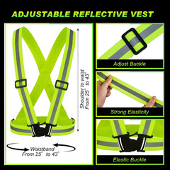 30 Pcs Reflective Vest High Visibility Safety Vests, Adjustable Running Gear Str
