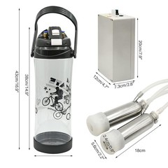 NEW Cow Milking Machine 3L Pulsation Vacuum Electric Pump 2 Teat Cups Portab