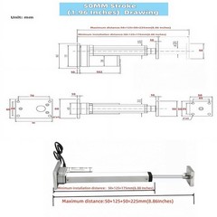 12V electric linear actuator with a load capacity of 330lbs/1500N US