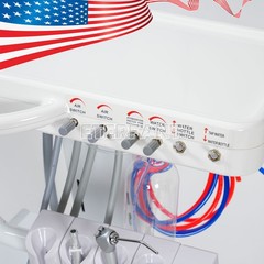 Portable Dental Mobile Delivery Unit System 4 Holes Suction Cart with Socket