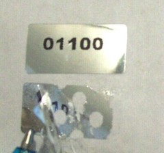200 to 1000 Tiny Silver Matched Number Adhesive Label Sticker Seals