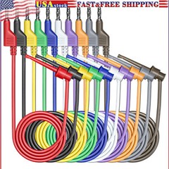 Banana to Hook Test Leads 10PCS 4mm Stackable Banana Plug to Test Hook Clip