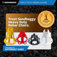 Sandbaggy Plastic Rebar Chair – Elevates Rebar 1″ or 1.25″ – Rebar #3 to #5