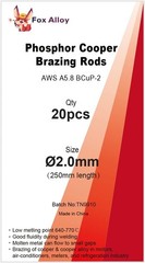 20Pcs Copper Brazing Rods Bcup-2 (5/64″) 2Mm Phosphorus round Self Fluxing Weldi
