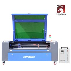 Autofocus 100W 32×40 CO2 Laser Engraver w CW-5200 Water Chiller Cutting Machine