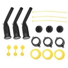 3 Kit Replacement Old Style Gas Can Spout with Nozzles Screw Collar Vent Caps