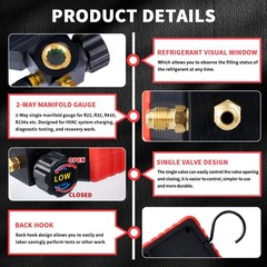 Single Manifold Gauge, HVAC Refrigerants AC Gauges Pressure Gauge for R22/R32…