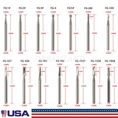 10-100Pcs Dental Carbide Burs for High Speed Handpiece Round Cone Bur Diamond FG