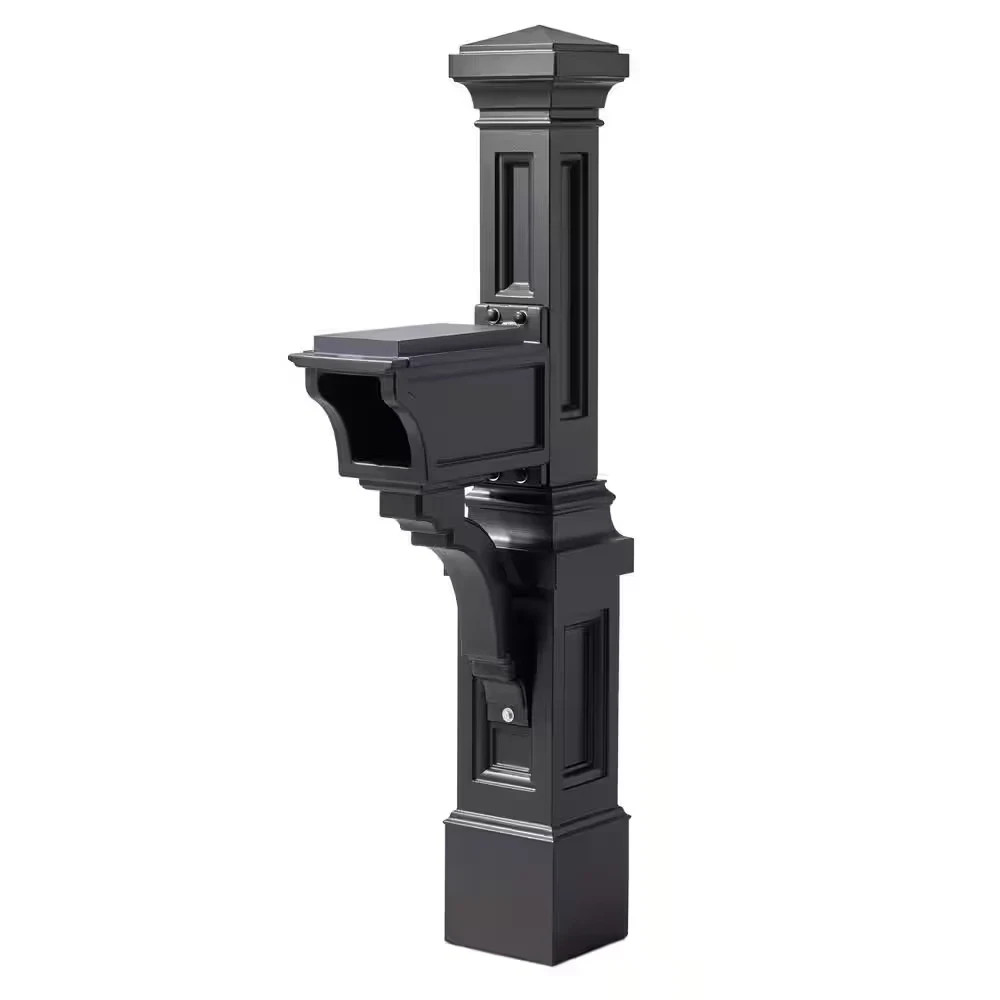 Atherton 59.75 In. H X 8.125 In. W X 24.25 Inc. D Resin Overpost Mail Post Onyx