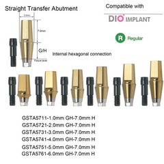 US Dental Straight abutment titanium w/screw Fit DIO UF II Regular Hex platform