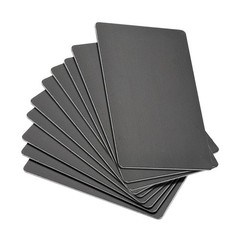 Blank Metal Card 88x53x1mm Anodized Aluminum Plate Black 15 Pcs