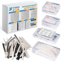JTAREA 6390pcs 0603 SMD Electronic Component Kit 1% 5% Resistor Capacitor Dio…