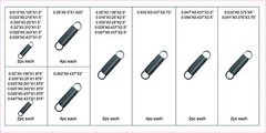 Swordfish 32020 – 54pc Black Oxide Finish Steel Extension Spring Assortment