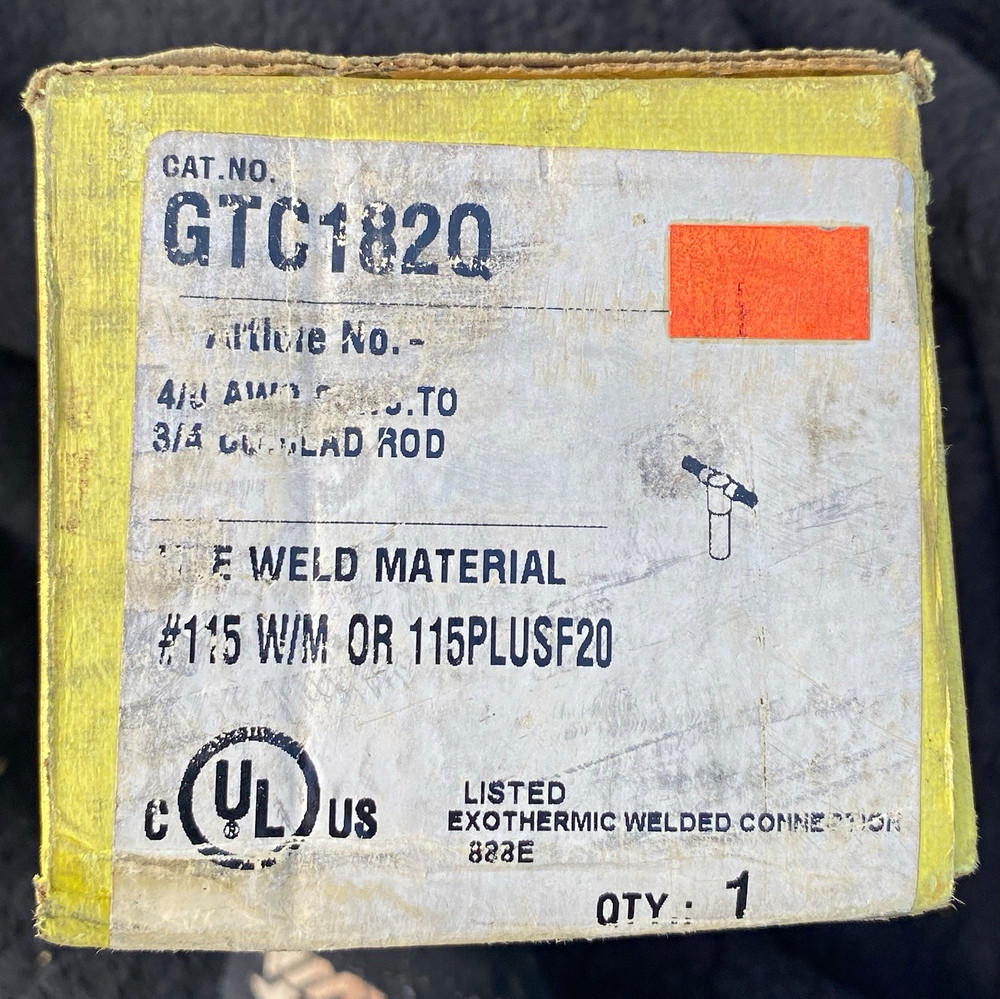 Erico Cadweld GTC182Q Graphite Weld Mold Used Exothermic Grounding OEM