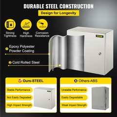 VEVOR Steel Electrical Box Electrical Enclosure Box 16x16x8” Carbon Steel IP65