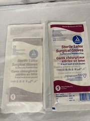 Dynarex #2365 Sterile Latex Surgical Gloves, Size 6.5 – lot of 2 pairs