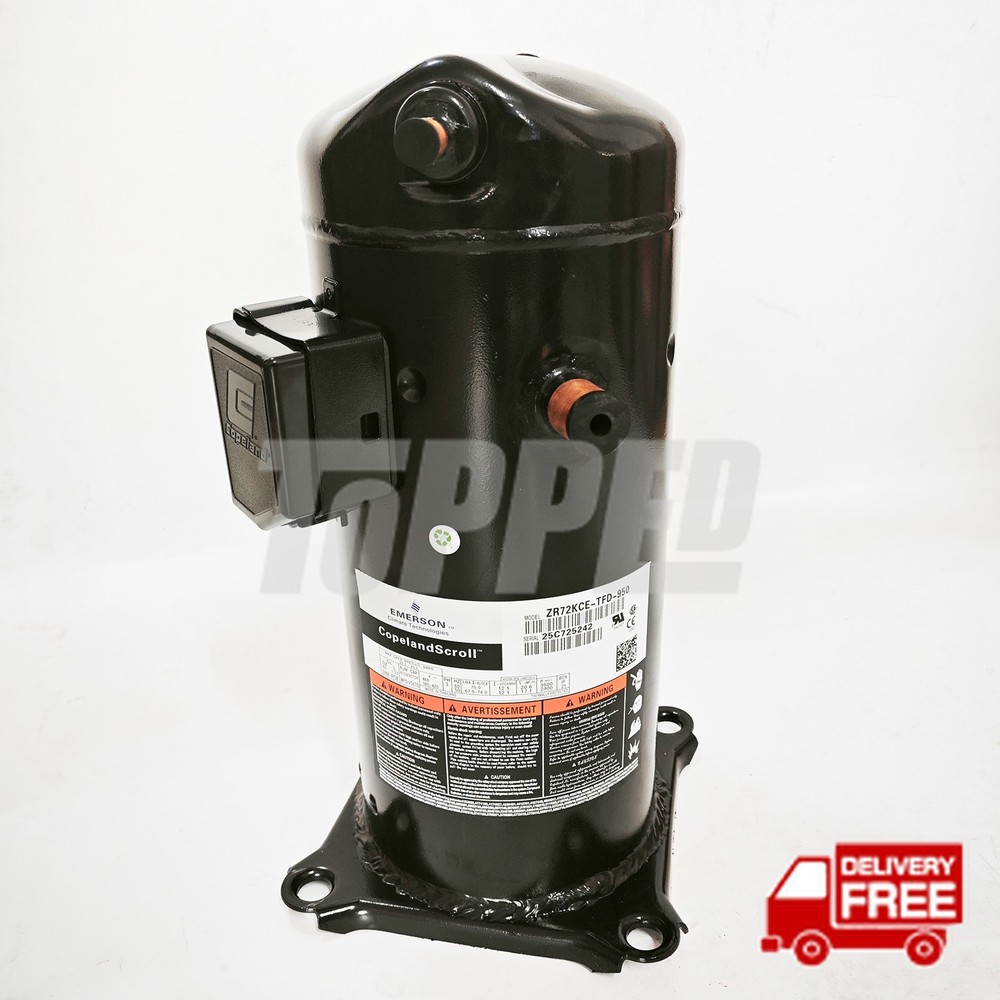Brand new AC SCROLL Compressor ZR72KCE-TFD-950 3PH R-22 72000 BTU for copeland