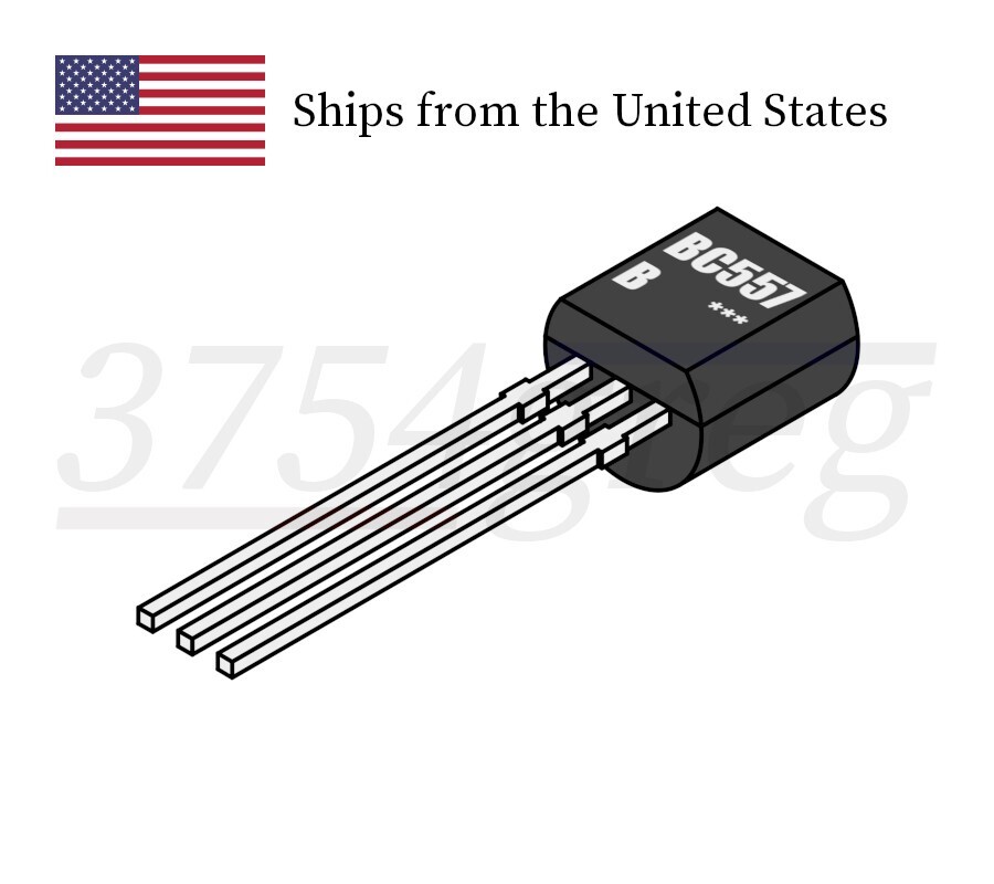 25pcs – BC557-B General Purpose PNP Transistor – hFE=180-460 – TO-92 – JSCJ